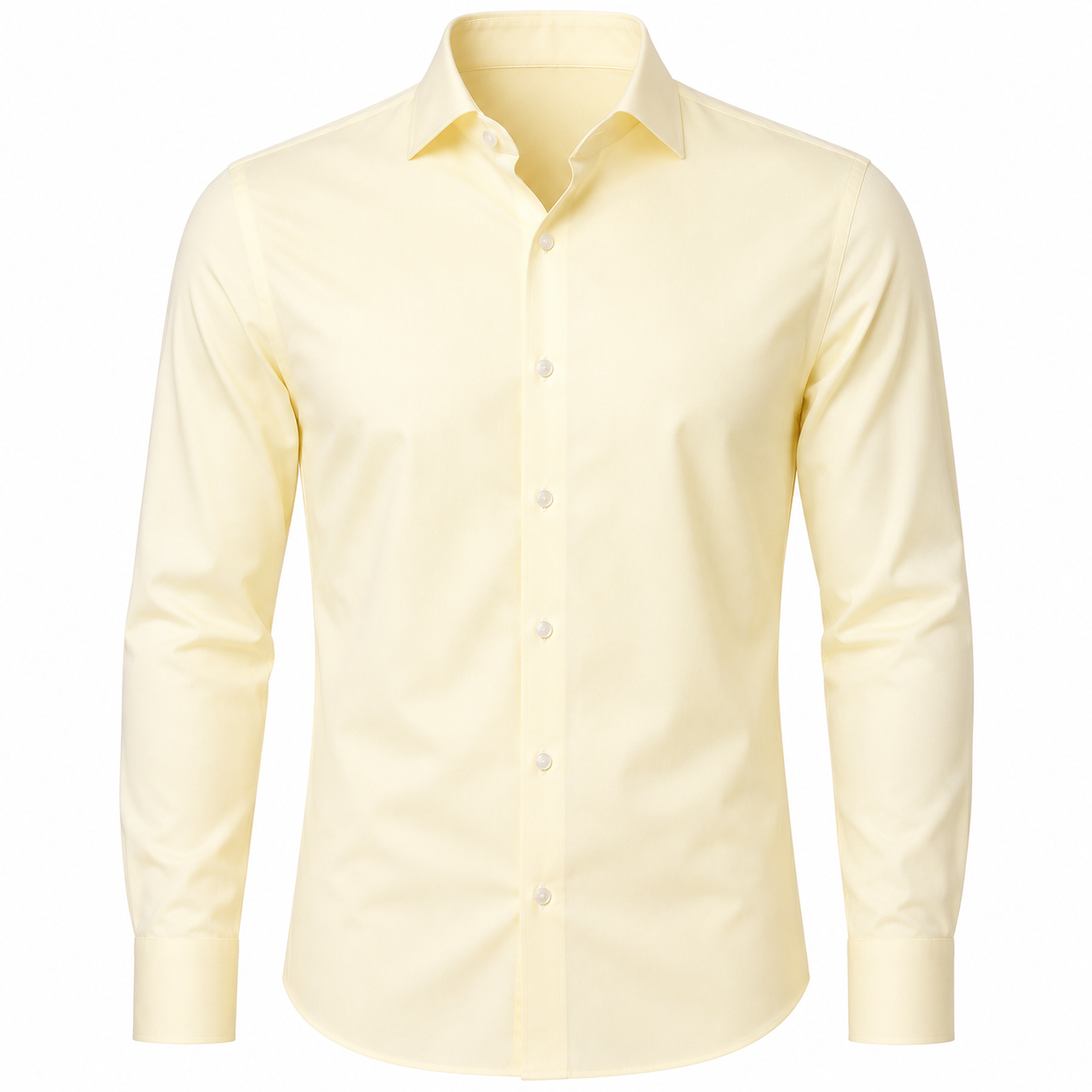 Luxury Cotton Dress Shirt – Soft Butter Yellow