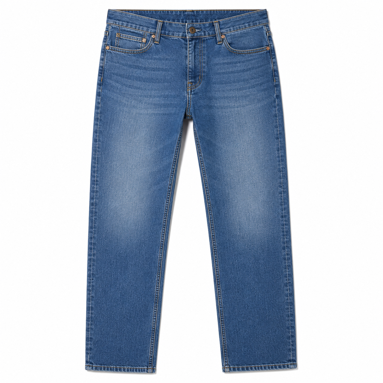 Classic Straight-Leg Denim Jeans – Mid Blue Wash | Fenthre Thompson