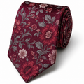 Luxury Floral Silk Tie – Burgundy Bloom | Fenthre Thompson
