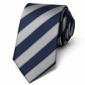 Silk Striped Executive Tie – Navy & Silver | Fenthre Thompson