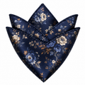Floral Silk Pocket Square – Navy Bloom | Fenthre Thompson